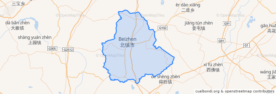 Mapa de ubicacion de 北鎮市.