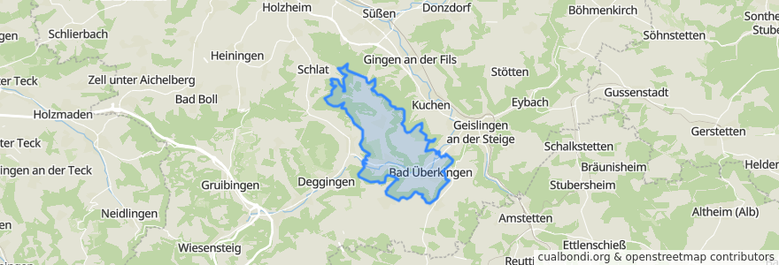 Mapa de ubicacion de Bad Überkingen.