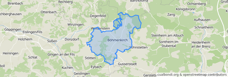 Mapa de ubicacion de Böhmenkirch.