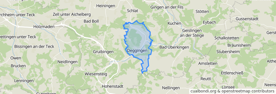 Mapa de ubicacion de Deggingen.