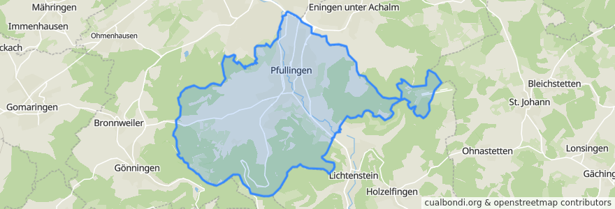 Mapa de ubicacion de Pfullingen.