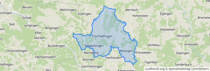 Mapa de ubicacion de Trochtelfingen.