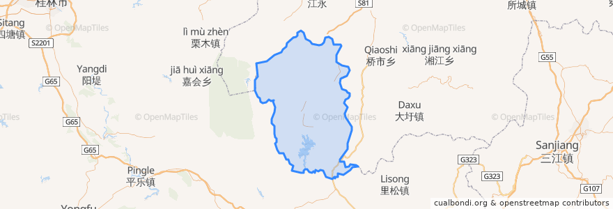 Mapa de ubicacion de 富川瑶族自治县.