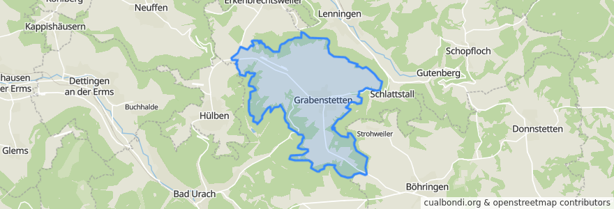 Mapa de ubicacion de Grabenstetten.