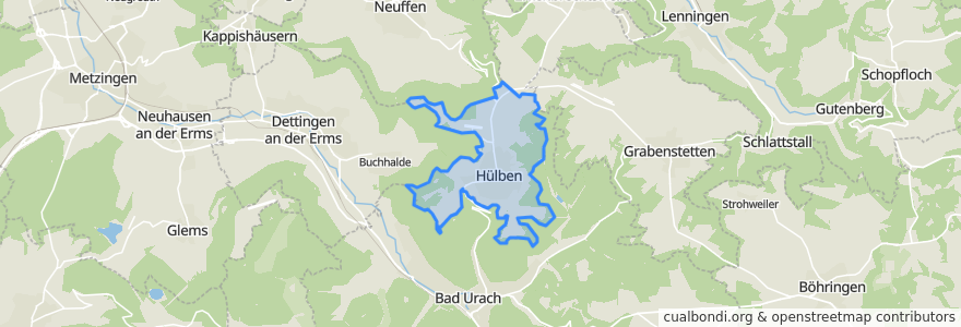 Mapa de ubicacion de Hülben.