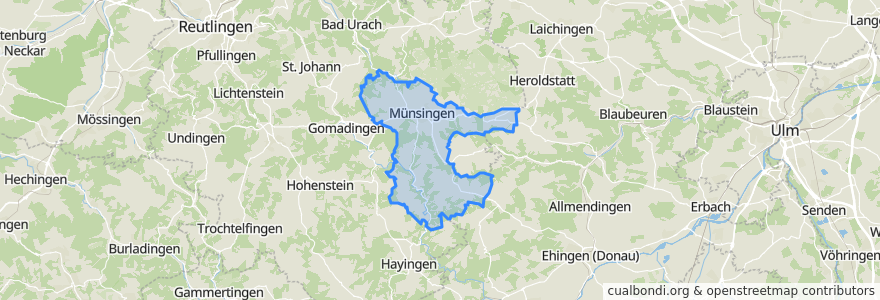 Mapa de ubicacion de Münsingen.