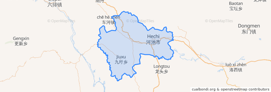 Mapa de ubicacion de 金城江区.