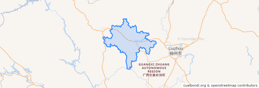 Mapa de ubicacion de 宜州区.