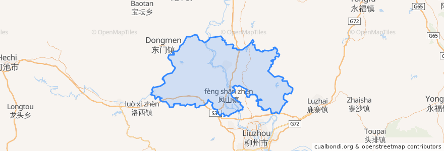 Mapa de ubicacion de 柳城县.