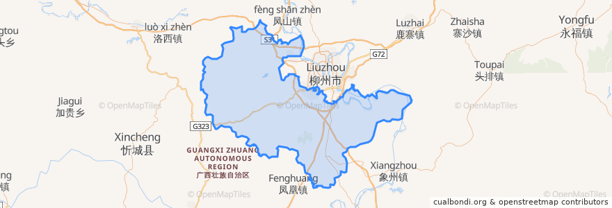 Mapa de ubicacion de 柳江区.