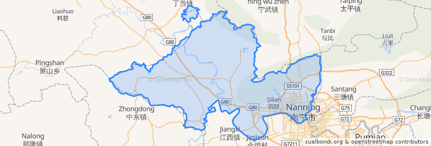 Mapa de ubicacion de Xixiangtang District.