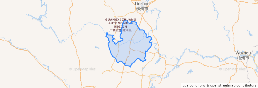 Mapa de ubicacion de 兴宾区.