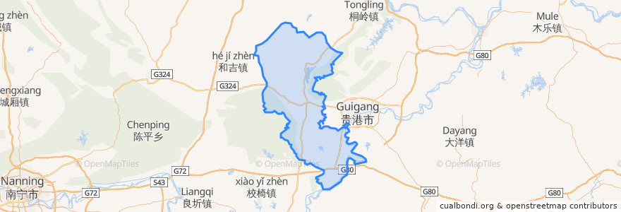 Mapa de ubicacion de 覃塘区.