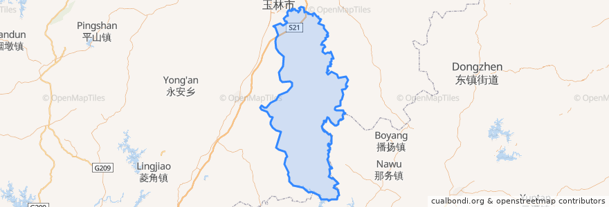 Mapa de ubicacion de 陆川县.