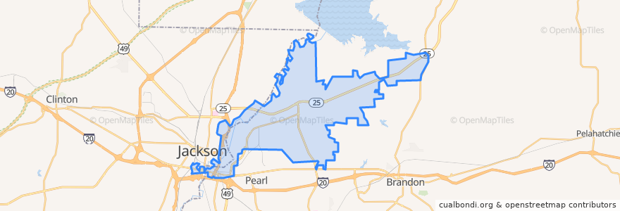 Mapa de ubicacion de Flowood.