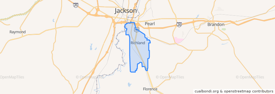 Mapa de ubicacion de Richland.