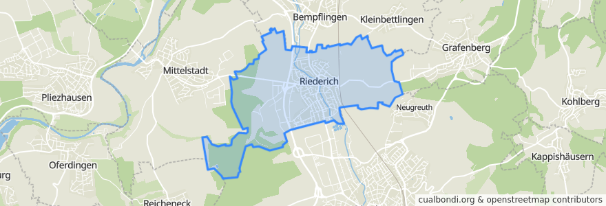 Mapa de ubicacion de Riederich.