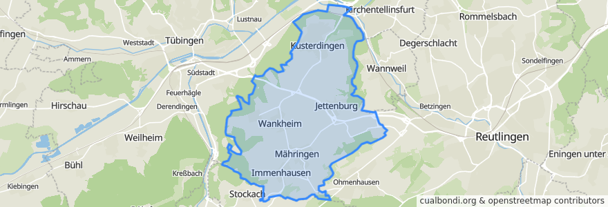 Mapa de ubicacion de Kusterdingen.