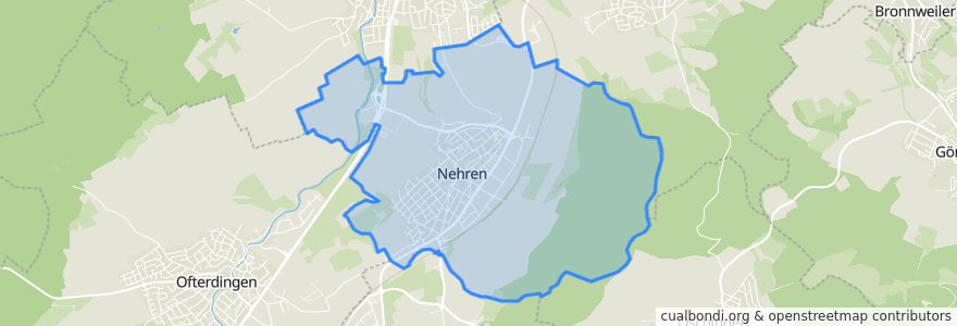 Mapa de ubicacion de Nehren.