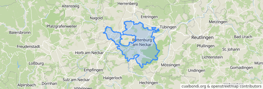 Mapa de ubicacion de Rottenburg am Neckar.