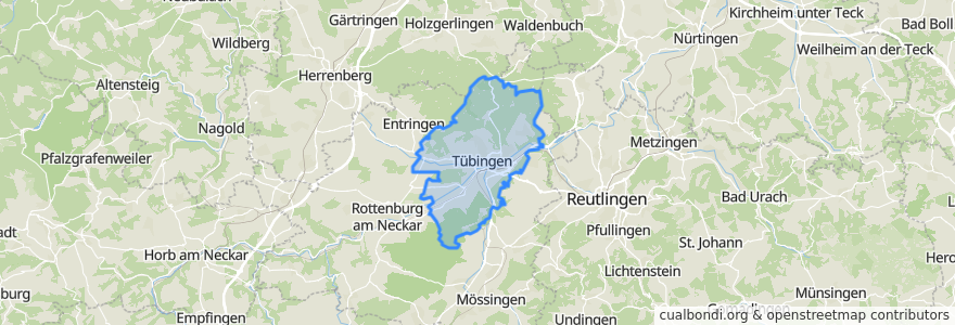 Mapa de ubicacion de Tübingen.