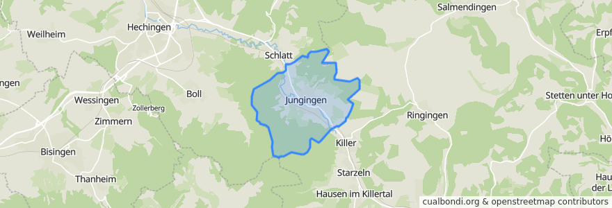 Mapa de ubicacion de Jungingen.