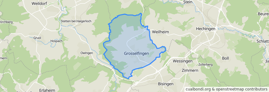 Mapa de ubicacion de Grosselfingen.