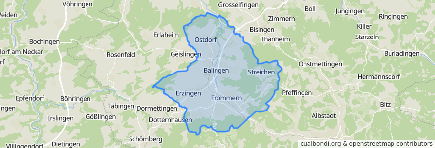 Mapa de ubicacion de Balingen.