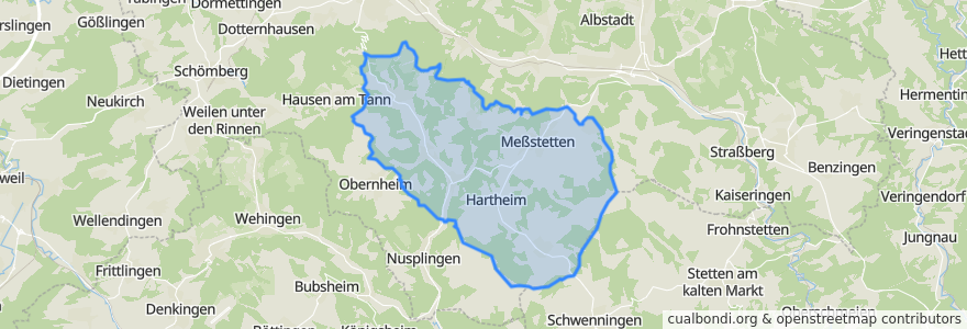 Mapa de ubicacion de Meßstetten.