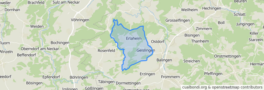 Mapa de ubicacion de Geislingen.