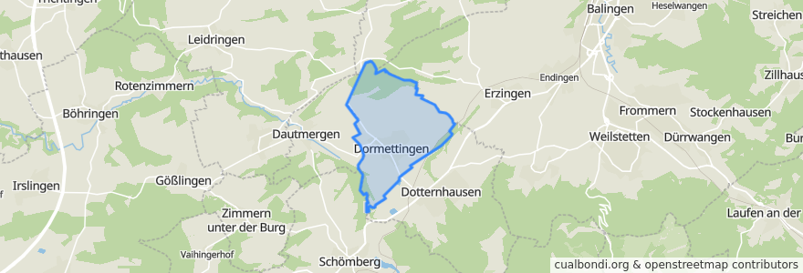 Mapa de ubicacion de Dormettingen.