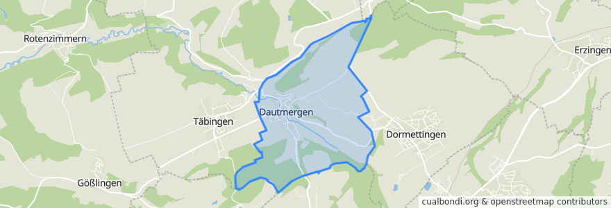 Mapa de ubicacion de Dautmergen.