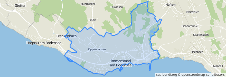 Mapa de ubicacion de Immenstaad am Bodensee.