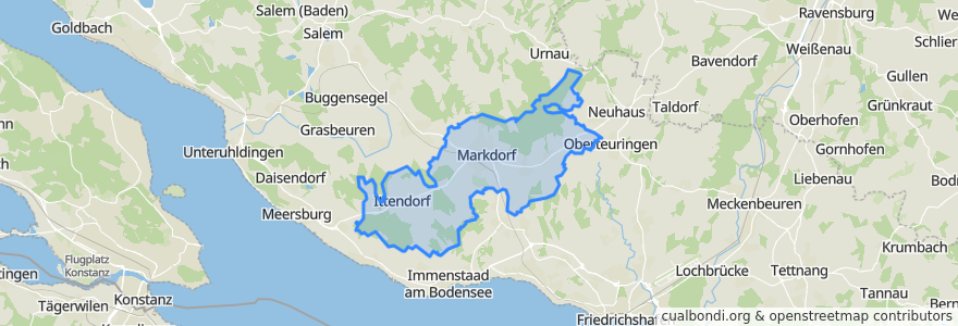 Mapa de ubicacion de Markdorf.