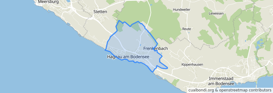 Mapa de ubicacion de Hagnau am Bodensee.