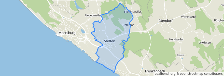 Mapa de ubicacion de Stetten.