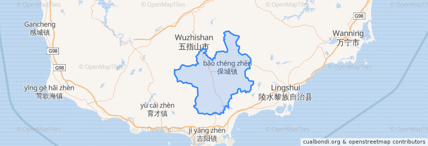 Mapa de ubicacion de Baoting.