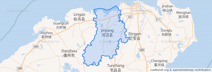 Mapa de ubicacion de 澄邁県.