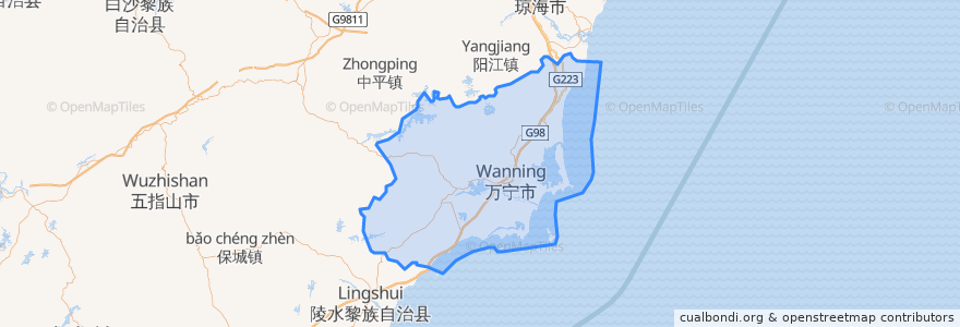 Mapa de ubicacion de 万宁市.