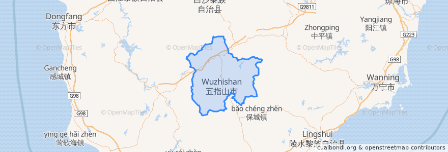 Mapa de ubicacion de 五指山市 / Wuzhishan.