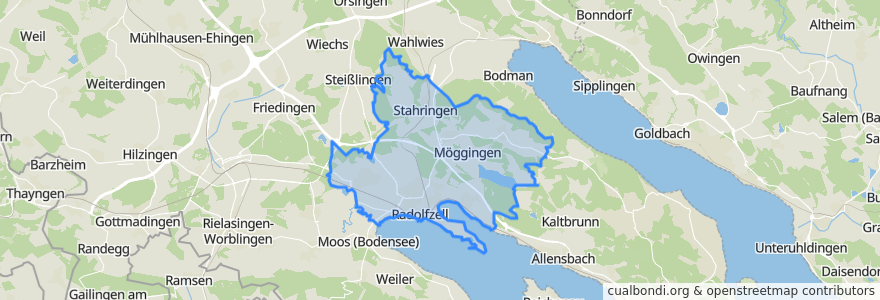 Mapa de ubicacion de Radolfzell am Bodensee.