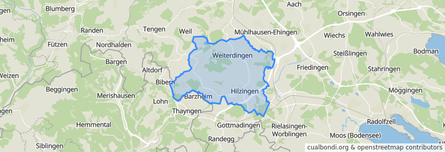 Mapa de ubicacion de Hilzingen.