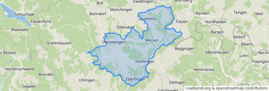 Mapa de ubicacion de Stühlingen.