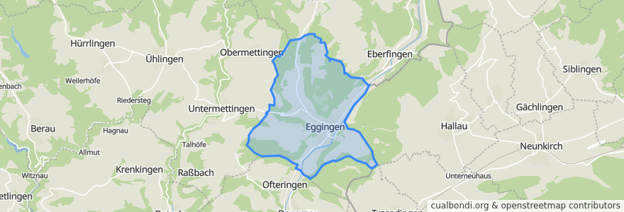 Mapa de ubicacion de Eggingen.