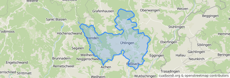 Mapa de ubicacion de Ühlingen-Birkendorf.