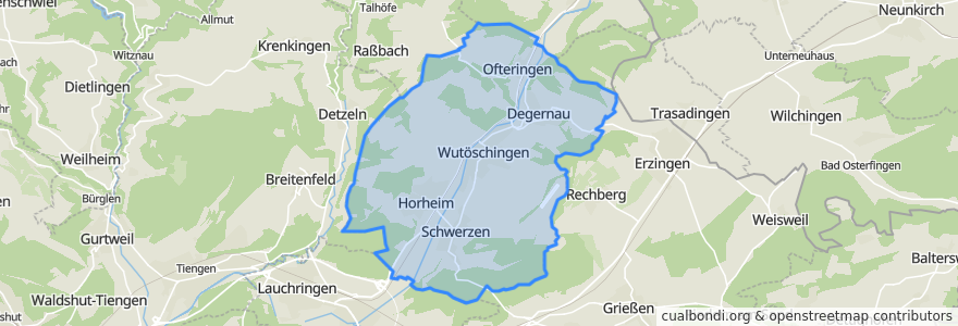 Mapa de ubicacion de Wutöschingen.