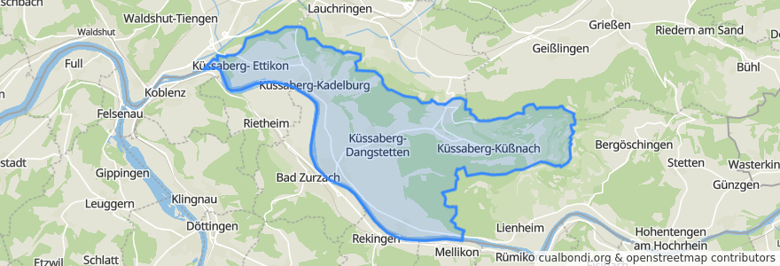 Mapa de ubicacion de Küssaberg.