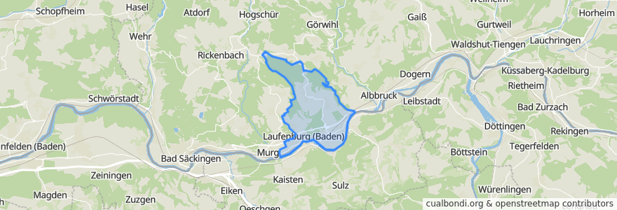 Mapa de ubicacion de Laufenburg (Baden).