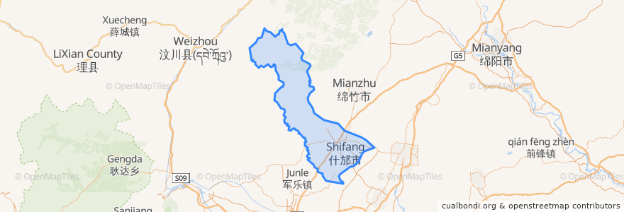 Mapa de ubicacion de Shifang City.