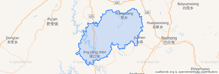 Mapa de ubicacion de Cangxi County.